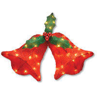 12 in. Pre-Lit Sisal Bells with Holly - National Tree Company
